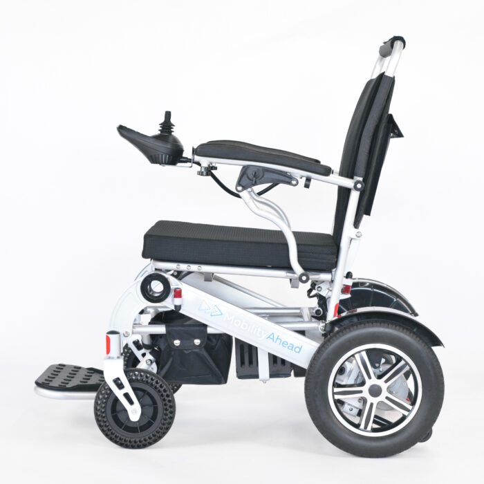 MobilityAheadEasyfoldElectric-WheelchairPowerchair27kg1-Lithium-BatteryLightweightFoldableElectric-Wheelchairleftsidearmdown.jpg
